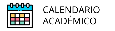 Calendario sobre fondo blanco con el texto Calendario Académico