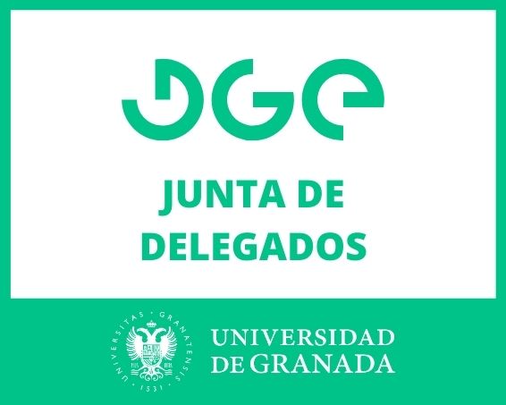 DGE Junta de Delegados junto al logo de la UGR