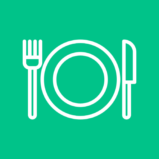 Tenedor, plato y cuchillo blancos sobre fondo verde claro