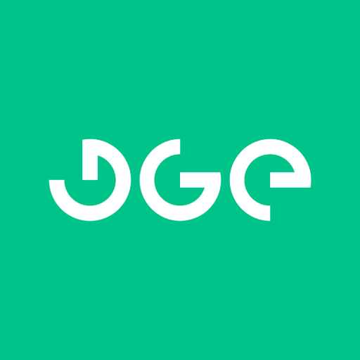 Logo DGE en blanco sobre fondo verde claro