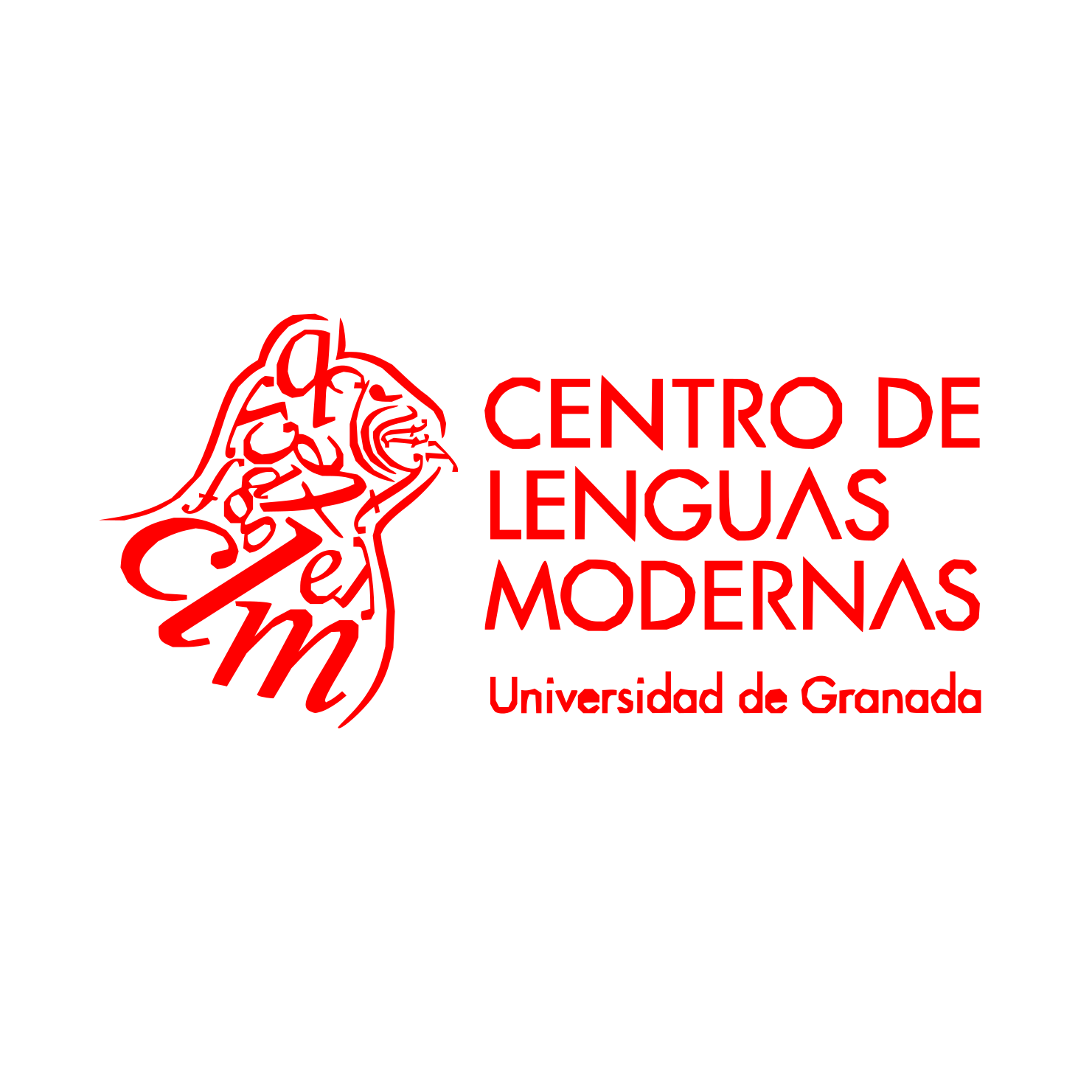 Logo del centro de lenguas modernas, un leon con con las letras en su interior